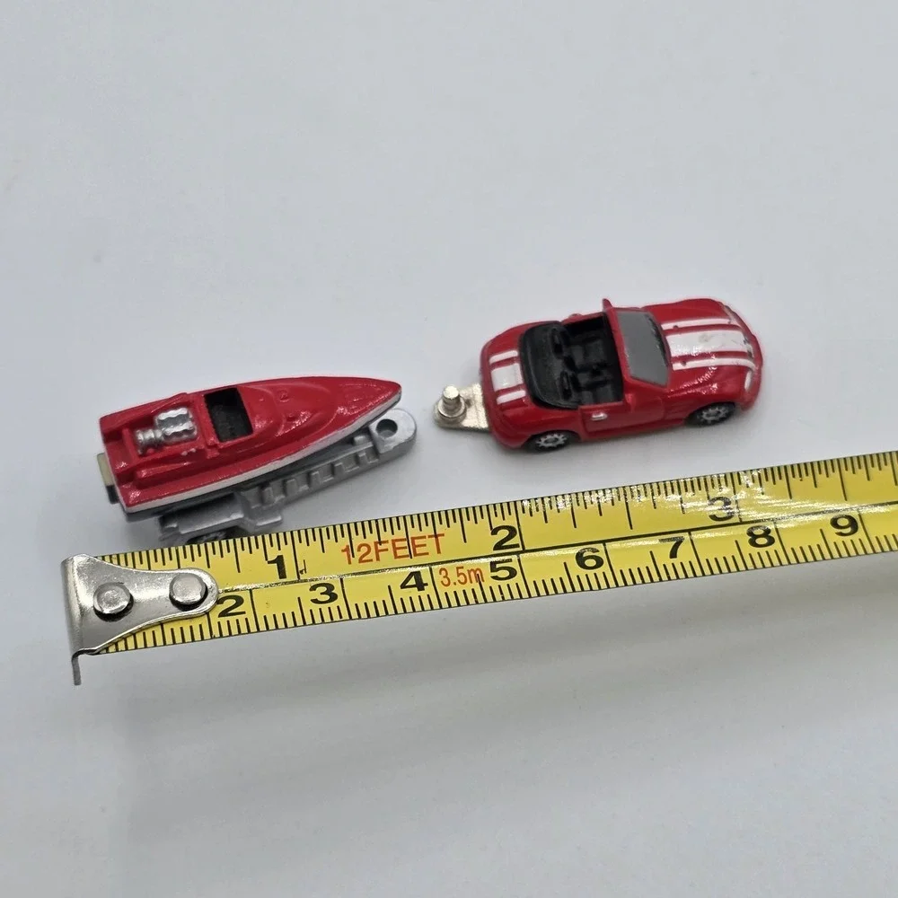 Vtg Micro Machines Mattel 1997 Speed Boat‎ & Car Hauler Red Hot Wheels